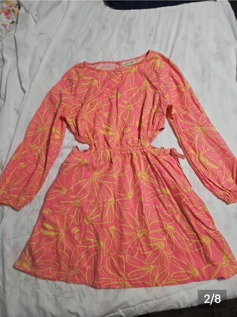 Universal Thread Pink Dress with Yellow Floral Print - Casual